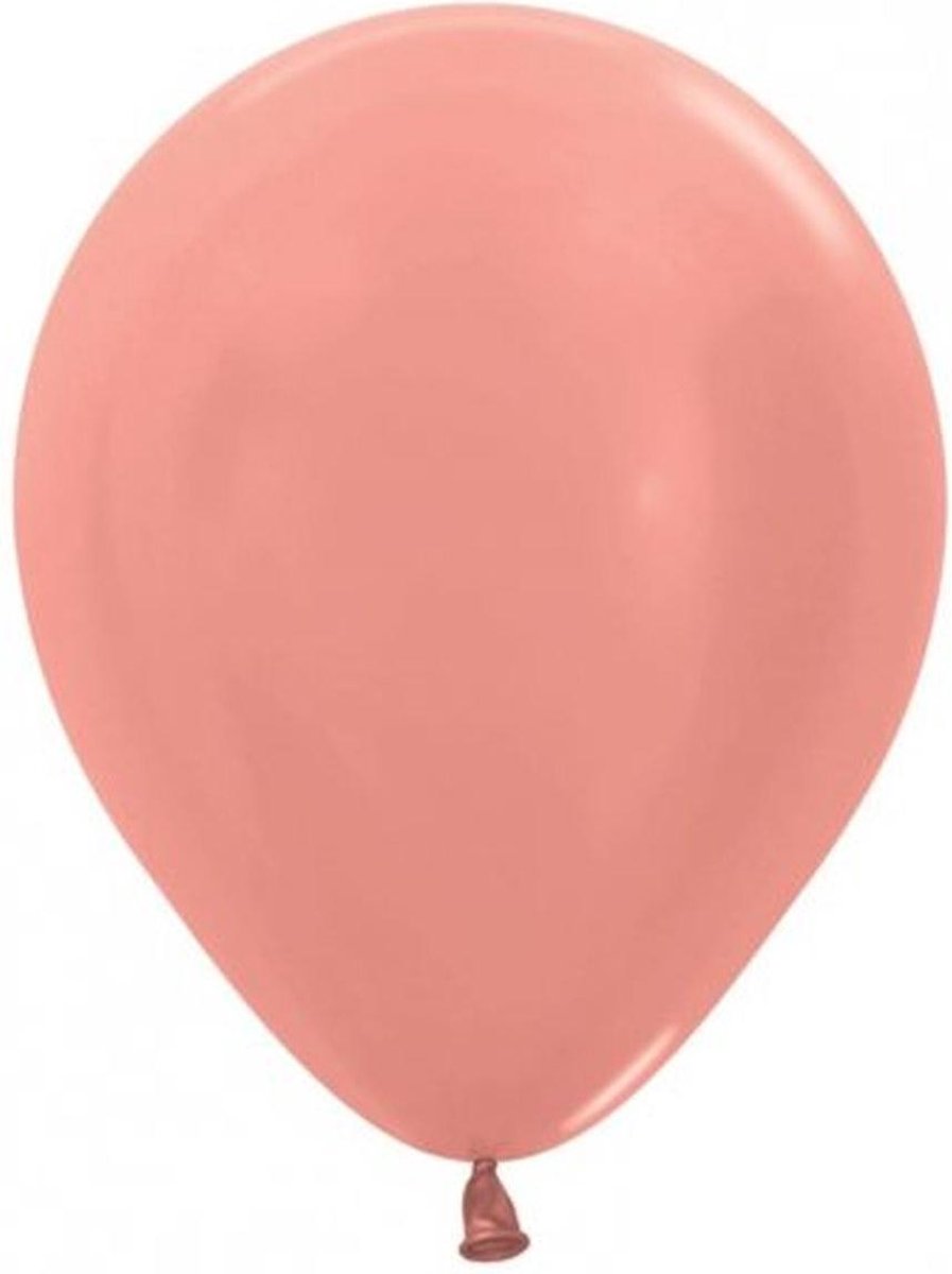 Ballonnen 30 cm Metallic Rose goud| Trendy feestversiering